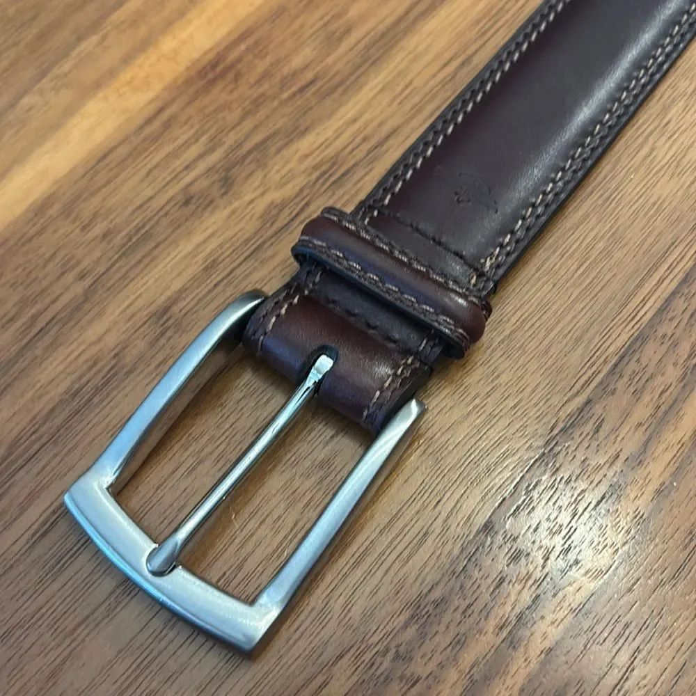 Dockers Brown Leather Silver Buckle Size 42